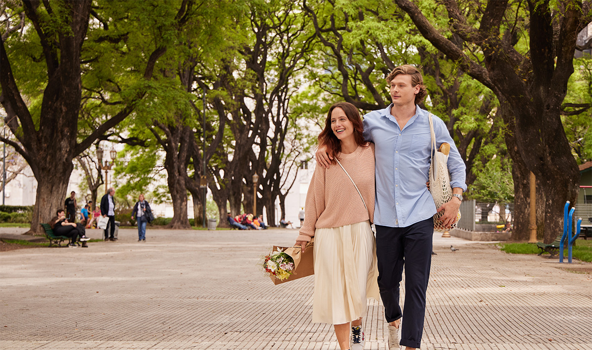 two people walking